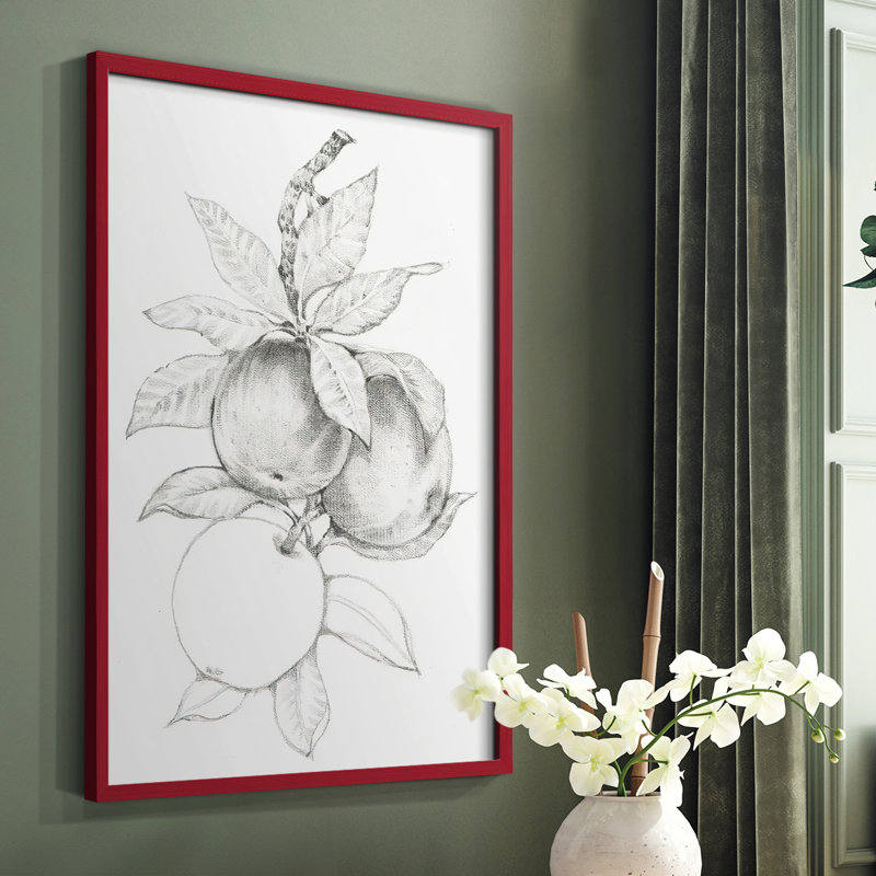 Impression encadrée FruitBearing Branch II - bois massif, H 10 po x l 8 po, Cadre simple rouge