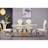 Bernhold Faux Marble Top Metal Base Dining Table-1324055847