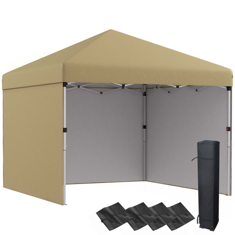 Tente à auvent escamotable 10 pi x 10 pi Outsunny, Beige