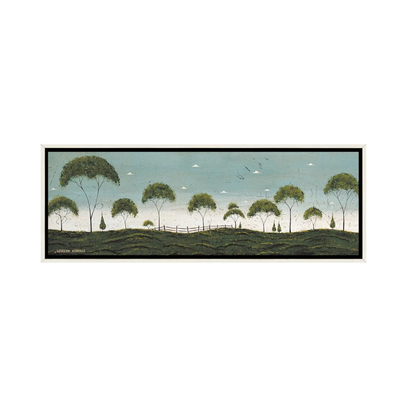 Tree Row - reproduction d'art murale encadrée, H 24 po x l 72 po, Reproduction encadrée sans passe-partout, Blanc patiné