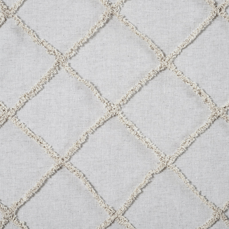 Frayed Lattice Creme & Black Pillow 20x20, Brun clair