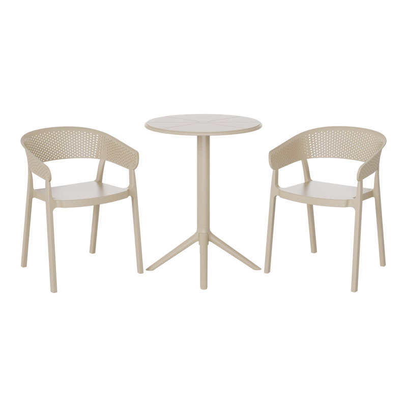 Ensemble repas extérieur 2 personnes, Beige