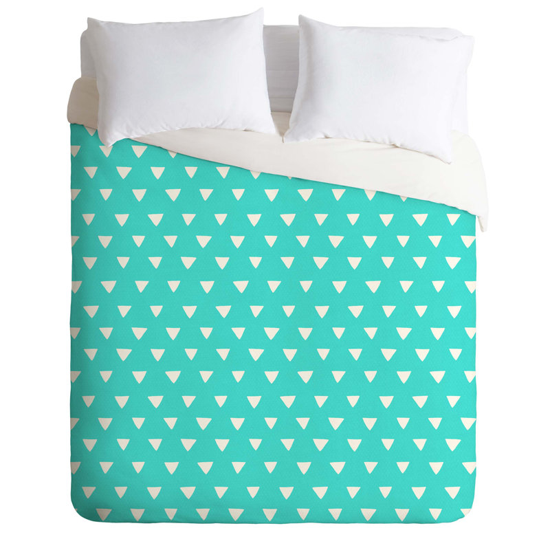 Ensemble de housse de couette à motif géométrique confettis, Bleu sarcelle, Housse de couette pour grand lit et 2 taies décor