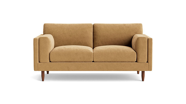 Skinny Fat Loveseat (70"), 70" W, Performance Velvet - Nutmeg