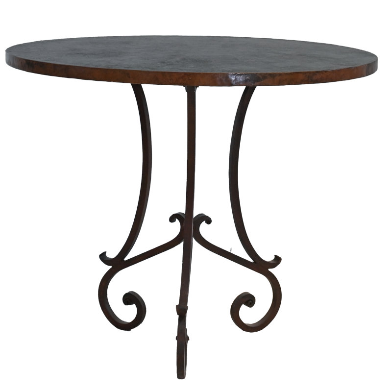 Grande table de pub avec dessus en cuivre