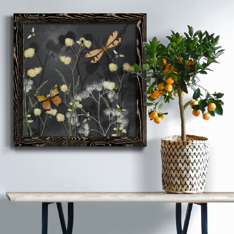 Garden Magic II - Toile encadrée de qualité supérieure - prête à être accrochée, H 31,5 po x l 31,5 po x P 1,5 po, Cadre noir