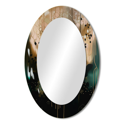 Black Chaos III - Large Oval Wall Mirror On Metal