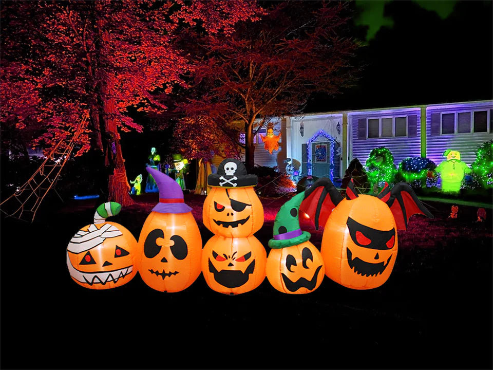 The Holiday Aisle® Halloween LED Spooky Pumpkin Family Inflatable | Wayfair