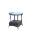 Table basse ronde pour l'extérieur avec 1 table basse en verre trempé transparent
