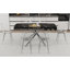 Ensemble de table et de chaises. Ensemble de table de salle à manger moderne luxueux en verre trempé à motif de marbre avec 8 chaises en plastique transparent. Plusieurs chaises de salle à manger en PP de haute qualité transparentes avec pieds argent-657866479