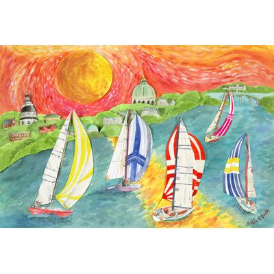 Sunsets Embrace 1 Piece Wrapped Canvas Painting
