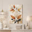 Tableau mural sur toile à fond texturé, feuilles rouille et beige-424137931