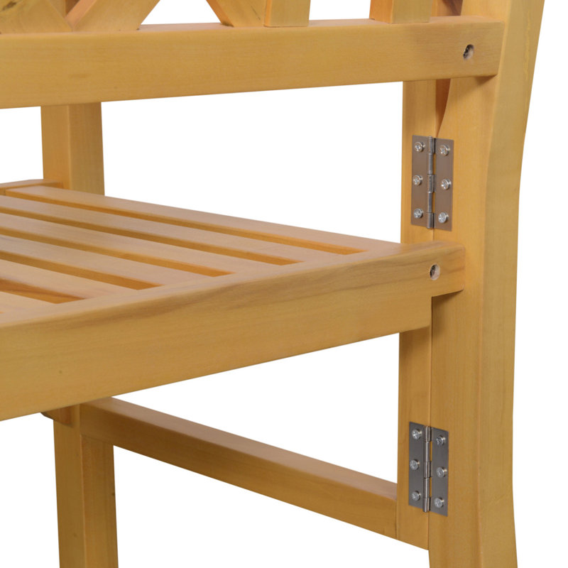 Banc en bois pliable 4pi avec dossier pour l'extérieur