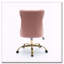 Chaise de bureau en velours de luxe avec base dorée et capitonnage à losanges-1052997315