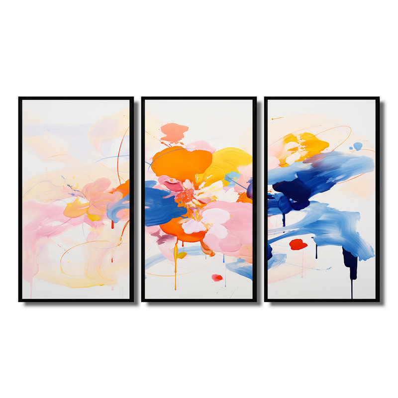 «Beyond the Veil Expressionism - Abstract», reproduction d'art mural, Cadre flottant noir, H 32 po x l 48 po x P 1 po