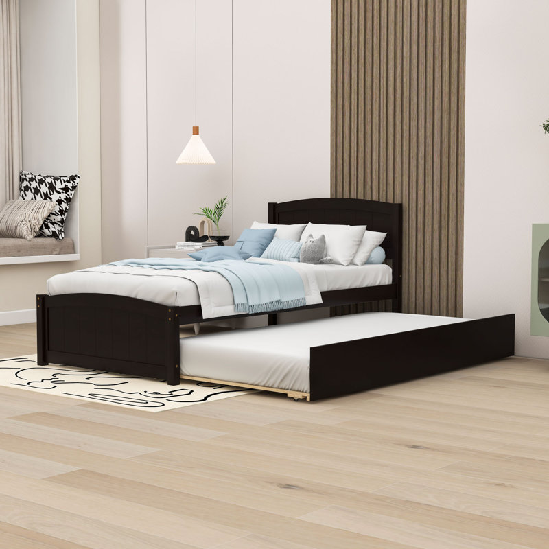 Twin Platform Bed with Trundle, Espresso