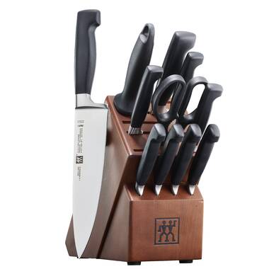 HENCKELS Solution Razor-Sharp 12-pc Knife Set, Chef Knife, Bread Knife,  Steak Knife, German Engineered Informed by 100+ Years of Mastery,Walnut
