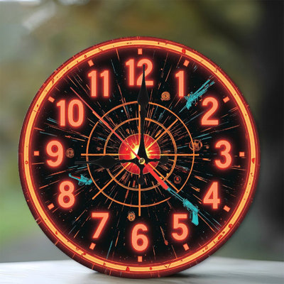 Horloge murale néon