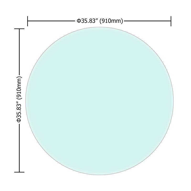 Round Breakroom Table, 0.48" H x 36" W x 36" D