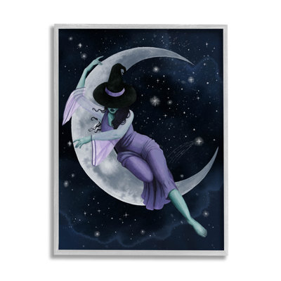 «Moon Witch Starry Night Sky» par Grace Popp - impression sur bois
