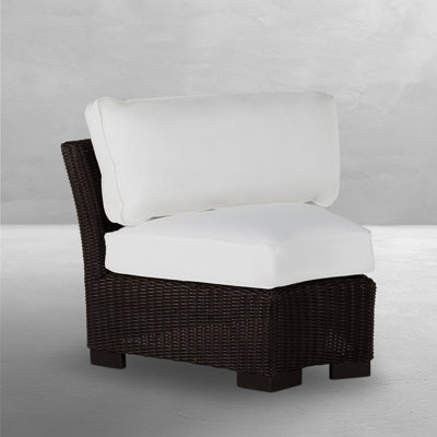Fauteuil d'angle rond club tissé à l'intérieur noyer noir