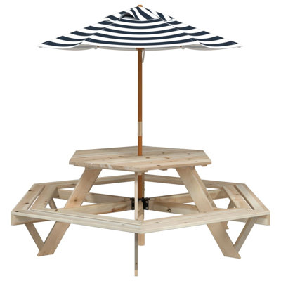 Hillegierd Kids 2 Piece Solid Wood Hexagonal and Chair Set