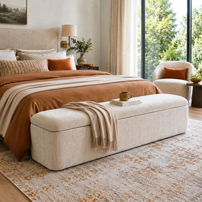 70" Upholstered Storage Bench with Lift Top, Multi-Functional Storage Bench
