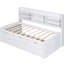 Lit capitaine simple en bois avec tablettes intégrées, 3 tiroirs et lit gigogne escamotable en style blanc-320544570