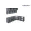 Cuisine complète moderne en bois de teck naturel et gris l 108 po x P 85 po x H 96 po WALLKITCHENS -97830718
