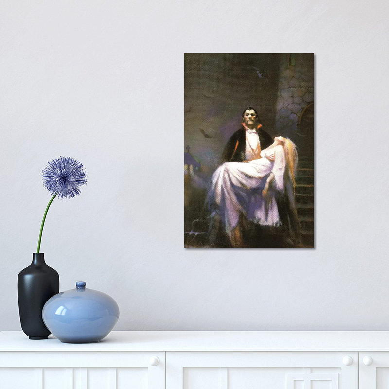 Dracula's Bride by Frank Frazetta - Print on Canvas, 30.48 cm H x 45.72 cm W, Wrapped Canvas
