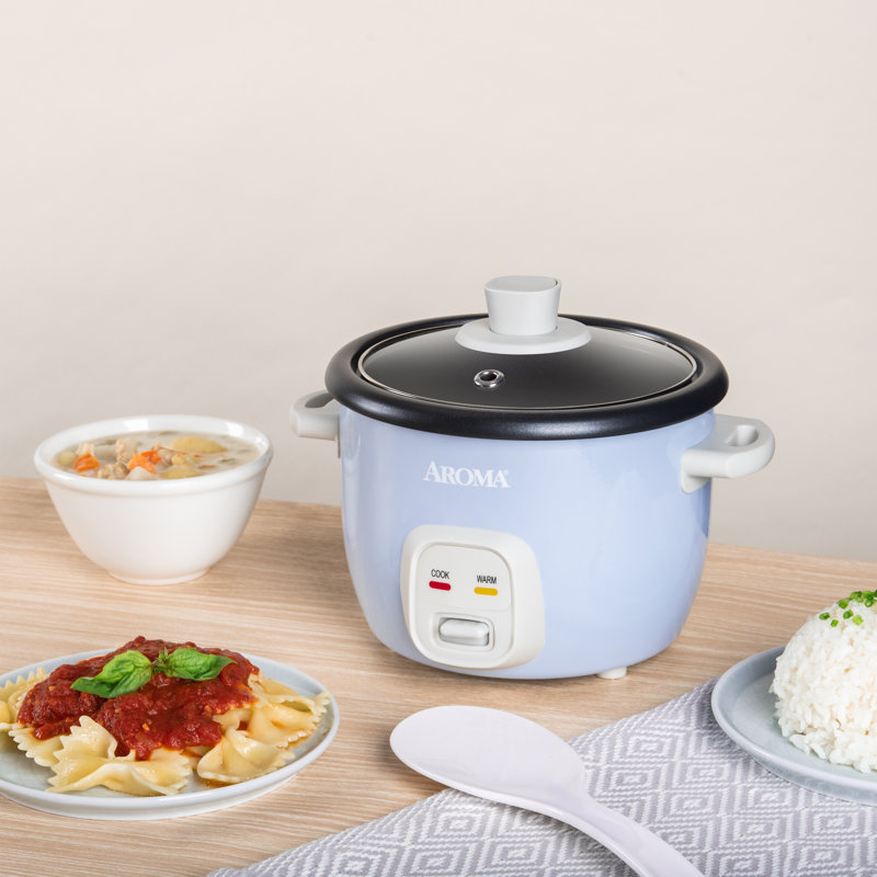 AROMA® Mini Rice Cooker, 2-Cup (Uncooked) / 4-Cup (Cooked), 1 Qt, Blue