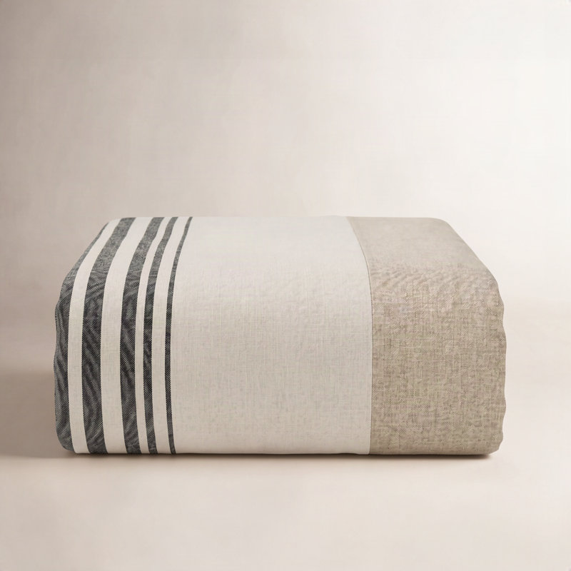 Linen Chenille Stripe Duvet Cover, King Duvet Cover