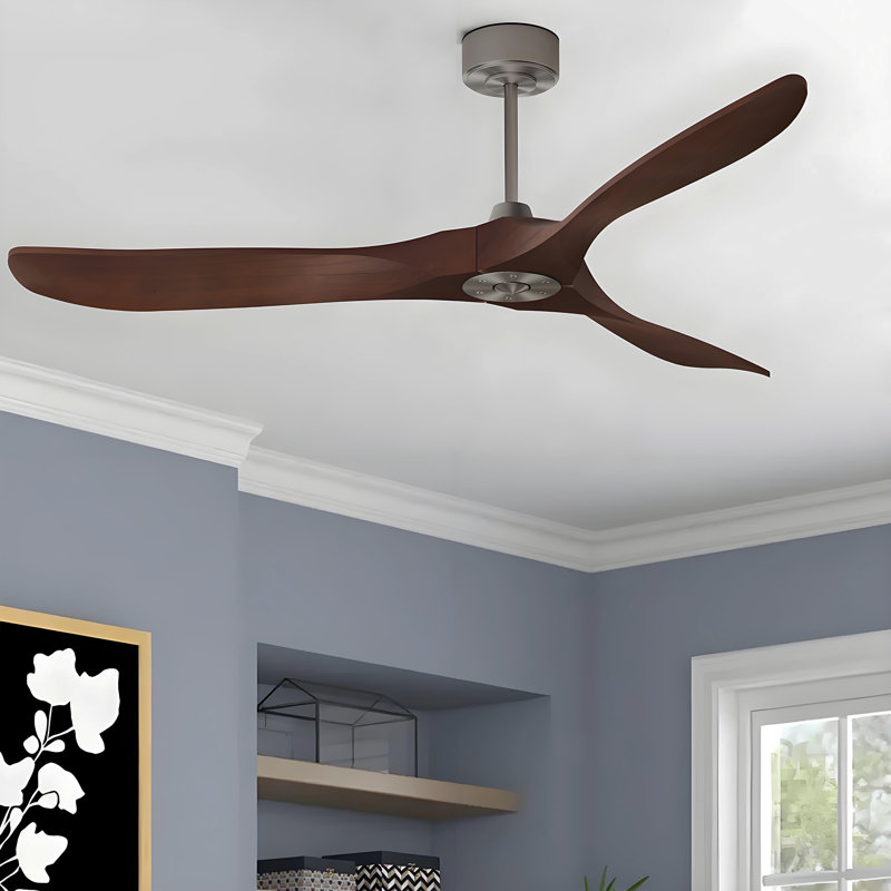 Ventilateur de plafond 3 pales Modland, Bois foncé