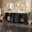 Meuble-lavabo double 72 po avec lavabo en céramique et 6 tiroirs avec portes à fermeture en douceur-83238602
