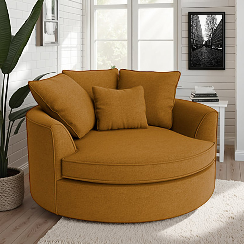 Ashonte Upholstered Barrel Chair, Jango Smoke