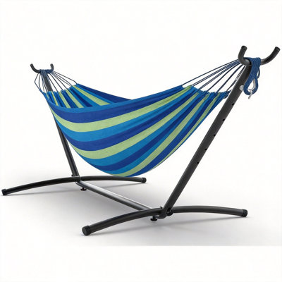 Hamac avec support en acier, hamac réglable robuste de 450 lb avec sac de transport pour le camping extérieur intérieur