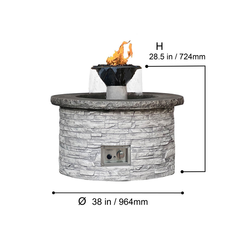 Aquaflame European Ledge Water and Fire Pit