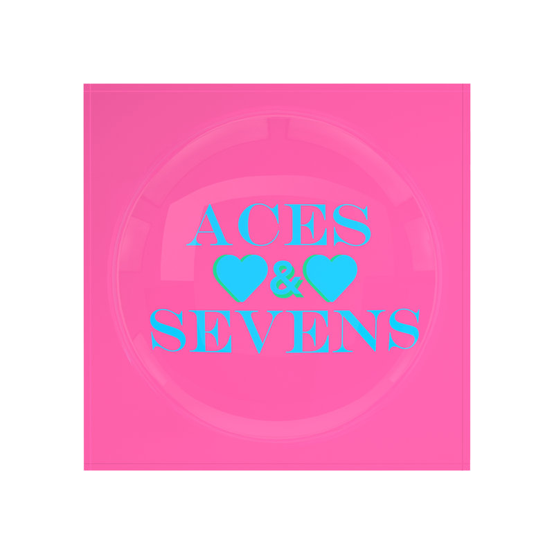 Square Abstract Decorative Tray, 8"W x 8"D x 2"H, Pink Blue