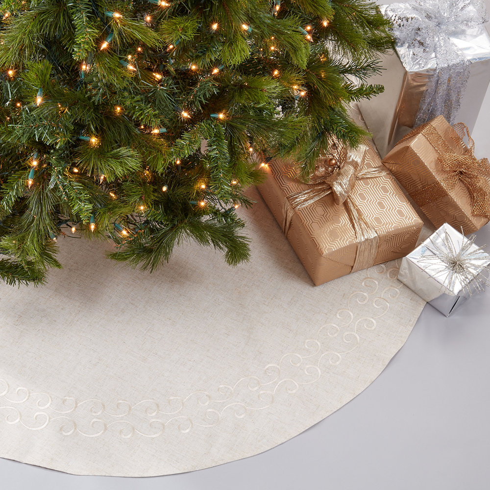 Embroidered Tree Skirt, 68" x 68"