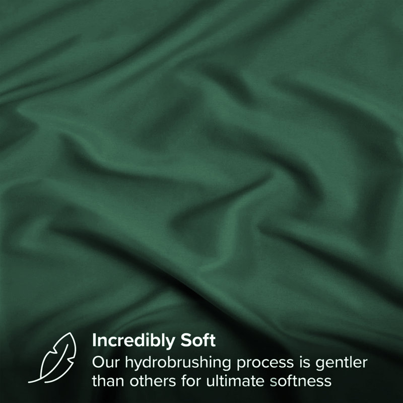 Meliah Microfibre Brushed Fitted Bed Sheet, Emerald, Double (4'6)