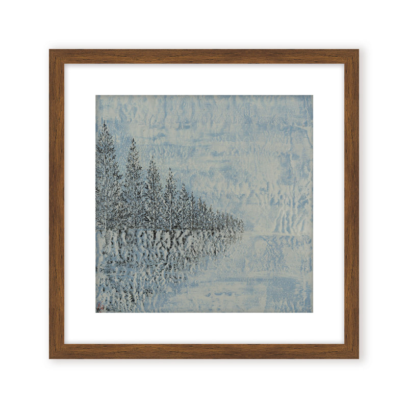 Nature Inspired "Frozen Serenity" Canvas Wall Art By , 12" H x 12" W, Framed Print, Brown