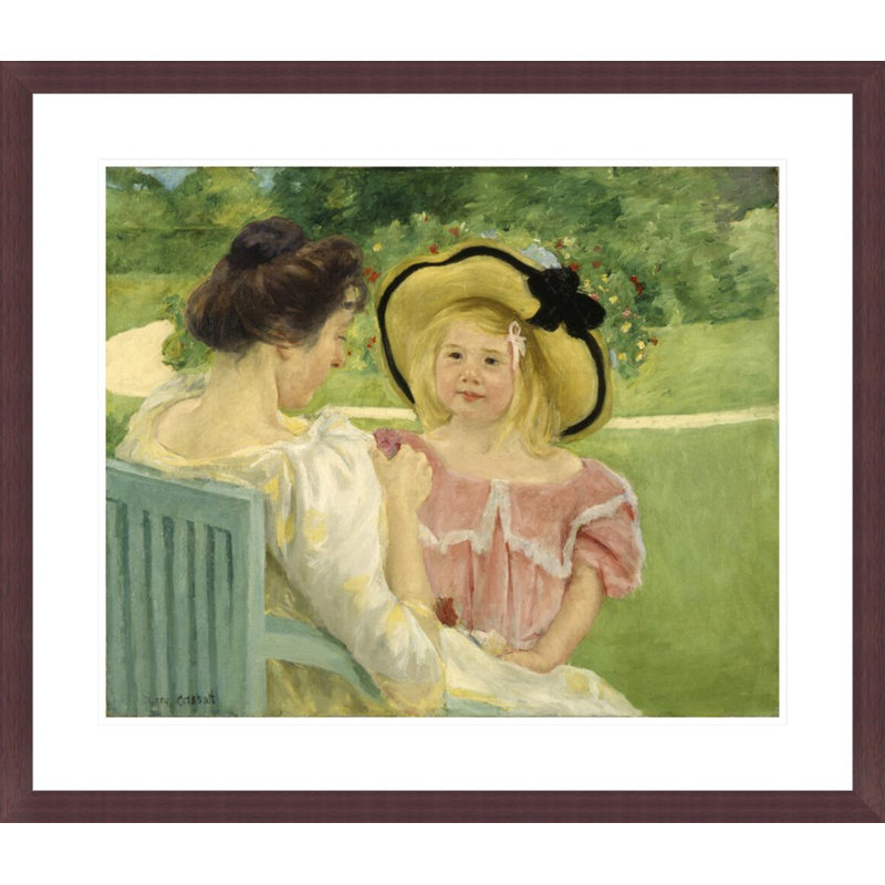 Dans le jardin, de Mary Cassatt – Reproduction giclée encadrée, H 23,5 po x l 27,28 po