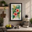 Coral Blossoms and Ferns Botanical - Wrapped Canvas-2086648652-2086648660