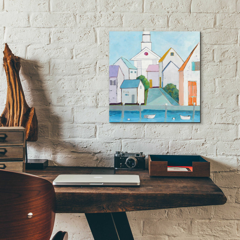 «Lark Manor» «Harbour Town III» par Phyllis Adams, art mural en verre acrylique, H 12 po x l 12 po x P 0,13 po