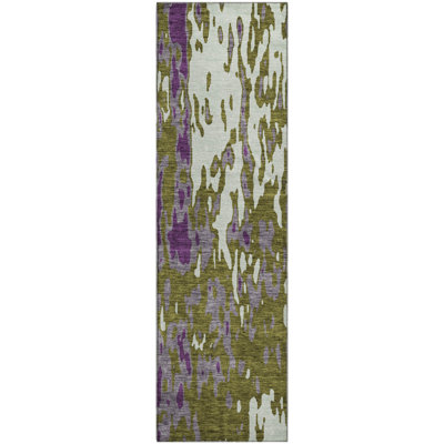 Premium Machine Washable Prisco Olive Rug