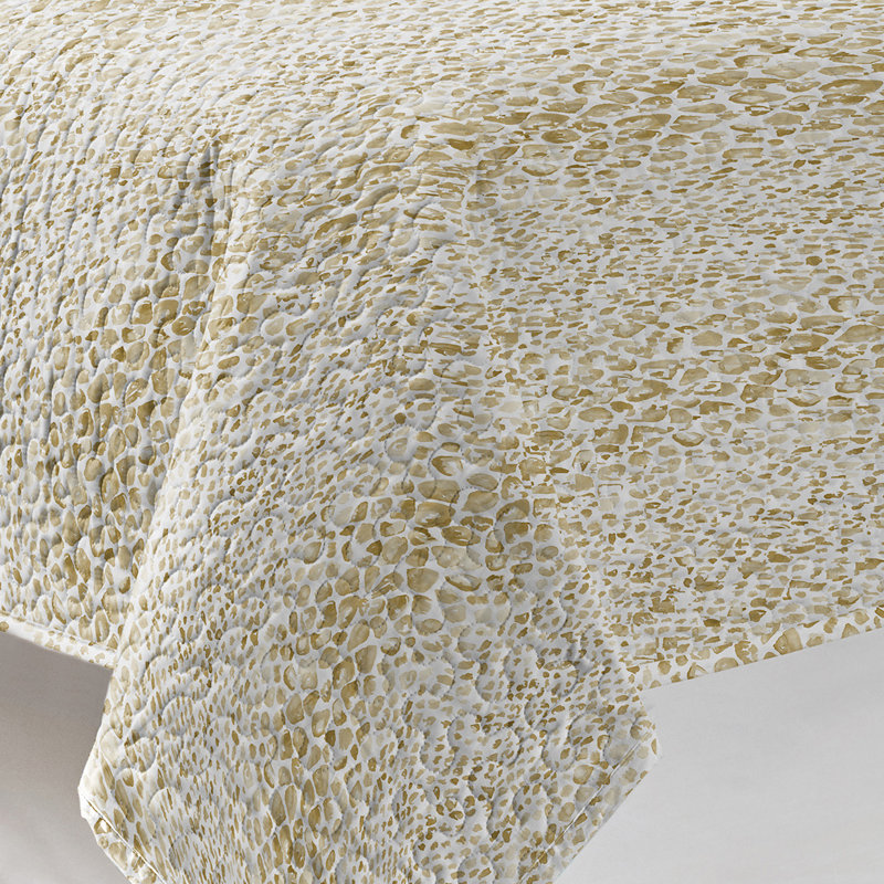 Ensemble de courtepointe en percale de coton moderne 2 pièces Pointehaven, Serpent jaune moderne