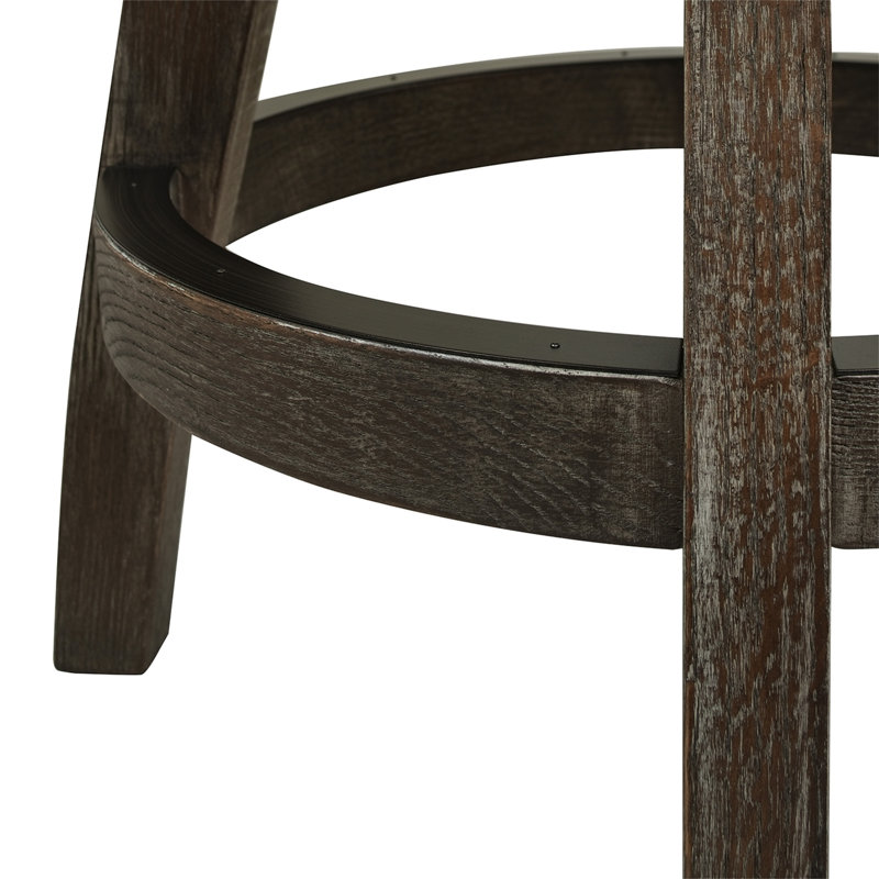 Henry Heathered Grey Oak 27" Swivel Counter Height Bar Stool