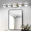 Meuble-lavabo de salle de bain à 5 ampoules à DEL avec abat-jour en acrylique et sable au fini cristal, or et champagne, conception moderne, convient au cadre de chambre à coucher à miroir, style décoratif simple, économie d'énergie