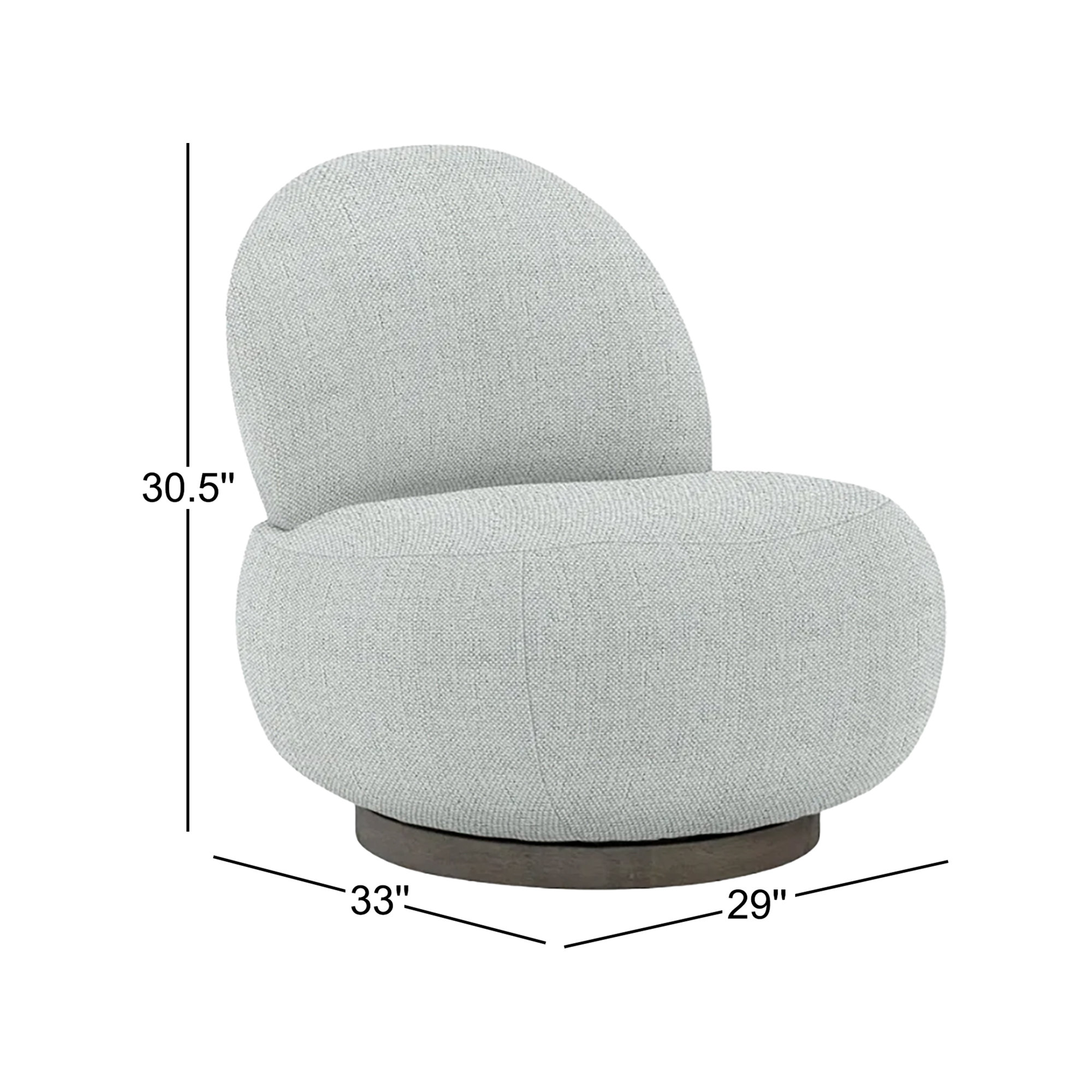Caicos Swivel Patio Chair with Cushions, Light Grey Linen 6032-010