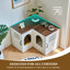 Meuble d'angle pour litière avec lit double-368762361